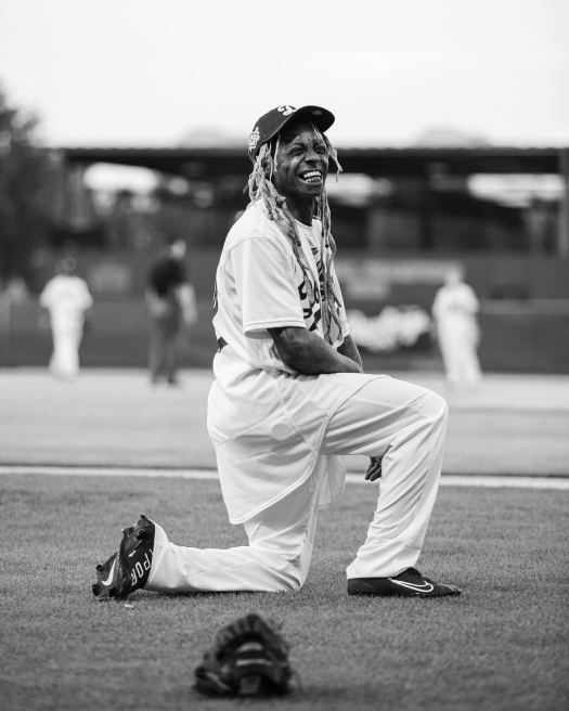 Lil Wayne Plays In The Jackie Robinson Celebrity Softball Game