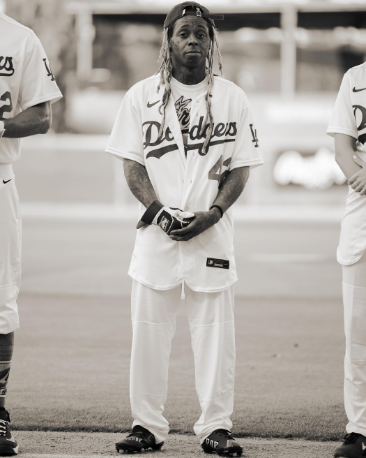 Lil Wayne Plays In The Jackie Robinson Celebrity Softball Game