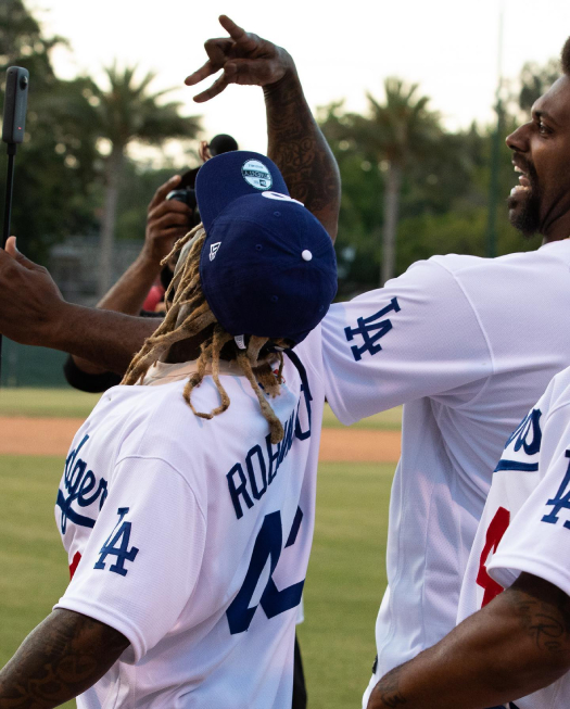 Lil Wayne Plays In The Jackie Robinson Celebrity Softball Game