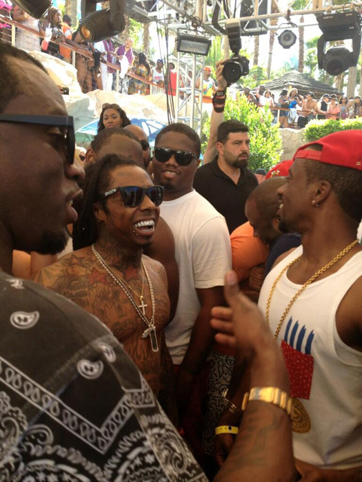 Lil Wayne Chills At A Pool Party With Diddy, Meek Mill, Fabolous & More