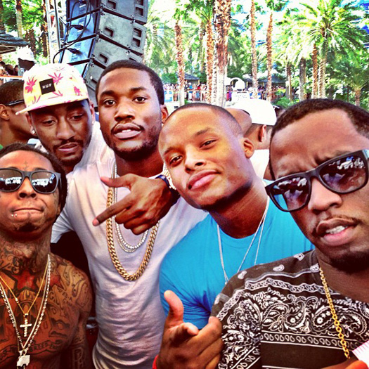 Lil Wayne Chills At A Pool Party With Diddy, Meek Mill, Fabolous & More