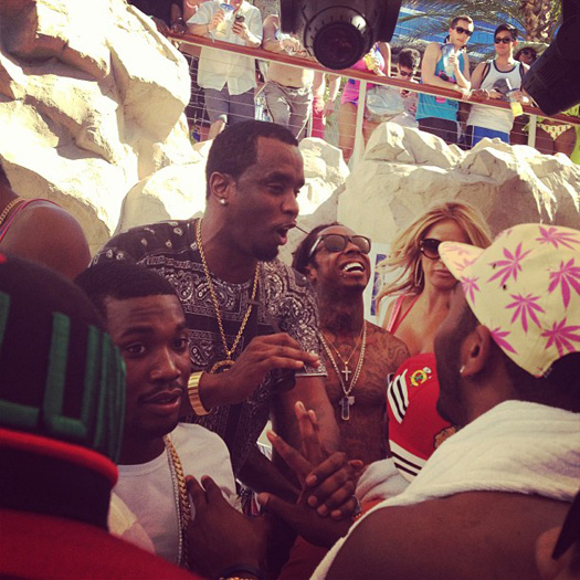 Lil Wayne Chills At A Pool Party With Diddy, Meek Mill, Fabolous & More