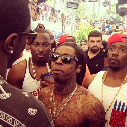 Lil Wayne Chills At A Pool Party With Diddy, Meek Mill, Fabolous & More