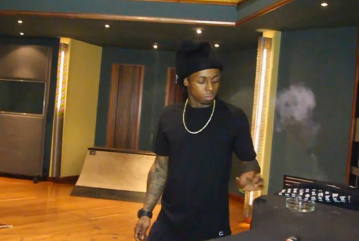 Lil Wayne Previews A New Song As He Skates In The Studio
