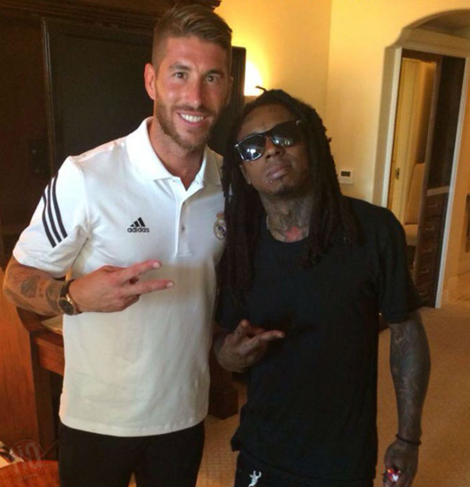 Lil Wayne Meets Real Madrid Players Sergio Ramos, Pepe & Jesus In Miami