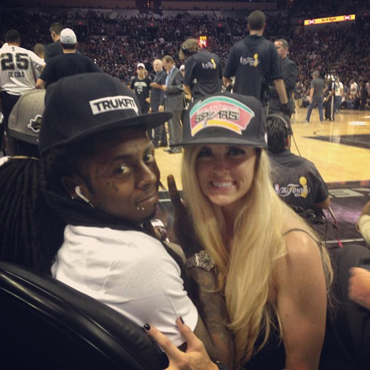 Lil Wayne Attends San Antonio Spurs vs Miami Heat Game In Texas