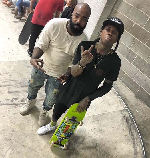 Lil Wayne Shows Off His Improved Skating Skills At The BAY Skatepark In Lincoln