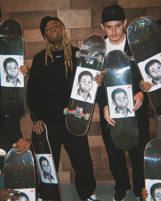 Lil Wayne Skate Squad Gift Him With His First Ever Signature Skateboard For Turning Pro