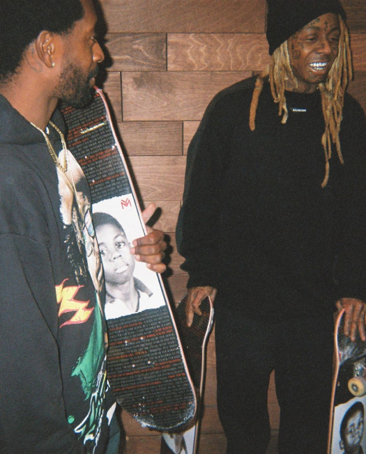 Lil Wayne Skate Squad Gift Him With His First Ever Signature Skateboard For Turning Pro