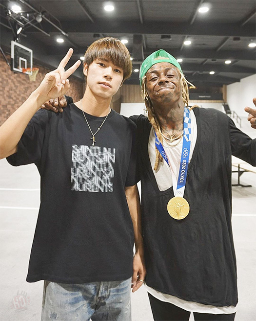 Lil Wayne Has A Skateboarding Session With 2020 Olympics Winner Yuto Horigome