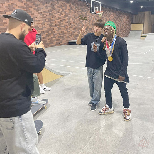 Lil Wayne Has A Skateboarding Session With 2020 Olympics Winner Yuto Horigome