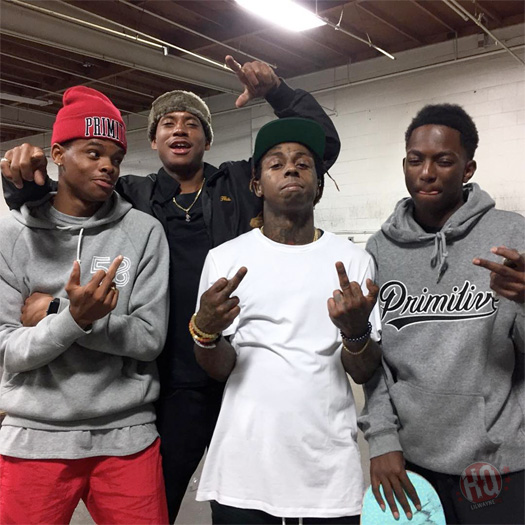 Lil Wayne Has A Skateboarding Session At Brandon Biebel Private Indoor Skatepark In California