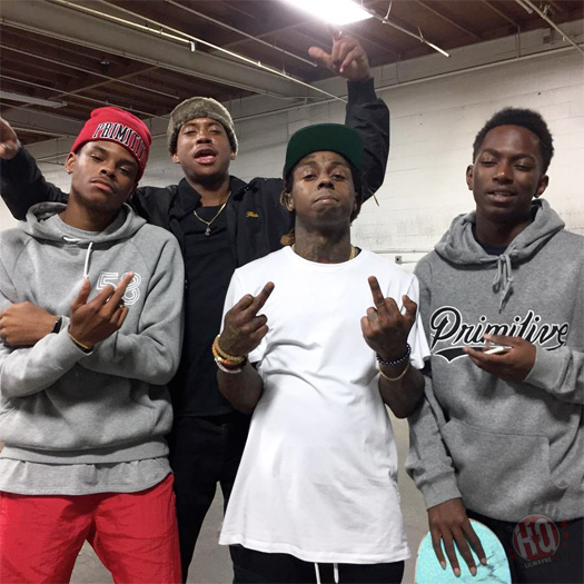 Lil Wayne Has A Skateboarding Session At Brandon Biebel Private Indoor Skatepark In California