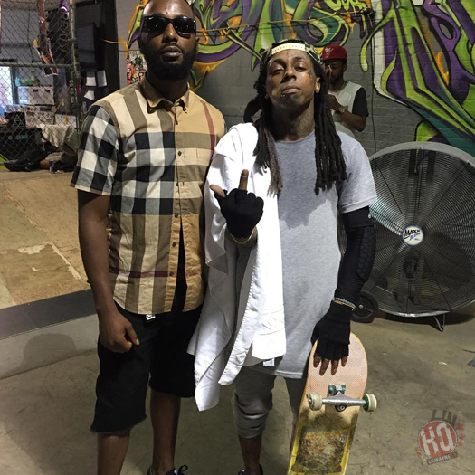 Lil Wayne Has A Skateboarding Session At The Bridge Skate Park In New Jersey