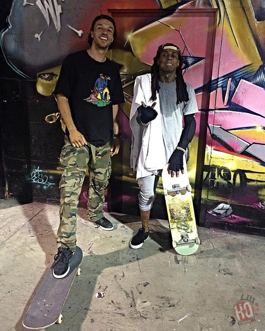 Lil Wayne Has A Skateboarding Session At The Bridge Skate Park In New Jersey