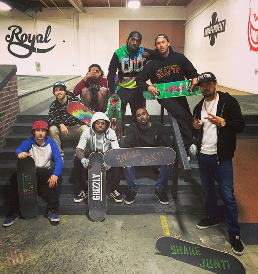 Lil Wayne Goes Skating At Brandon Biebel Los Angeles Skatepark With Stevie Williams & Others