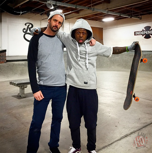 Lil Wayne Goes Skating At Brandon Biebel Los Angeles Skatepark With Stevie Williams & Others
