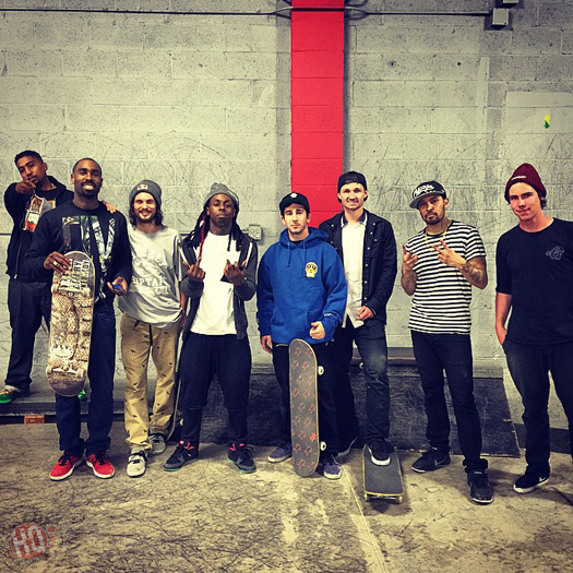 Lil Wayne Hits Up Paul Rodriguez Private Skate Park In Los Angeles For A Skating Session