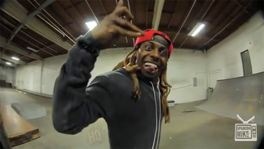 Lil Wayne Goes On A Skating Sesh At Brandon Biebel Private Skate Park In Los Angeles