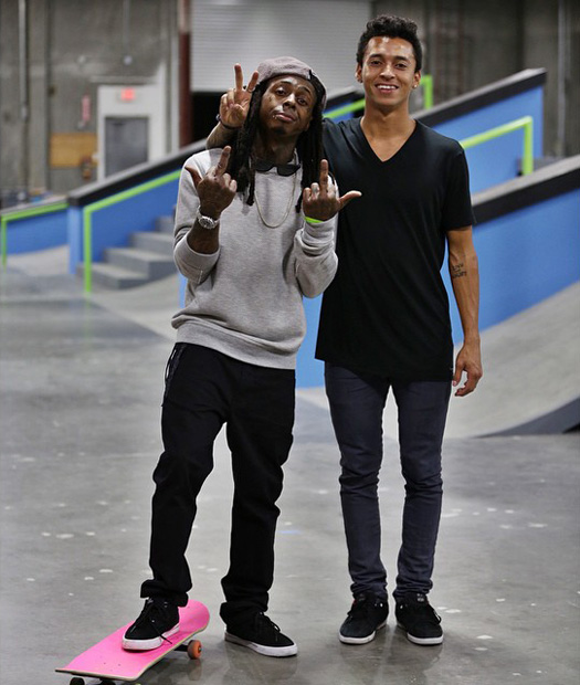 Lil Wayne Has A Skating Session With Nyjah Huston In California, Takes Photos With Fans