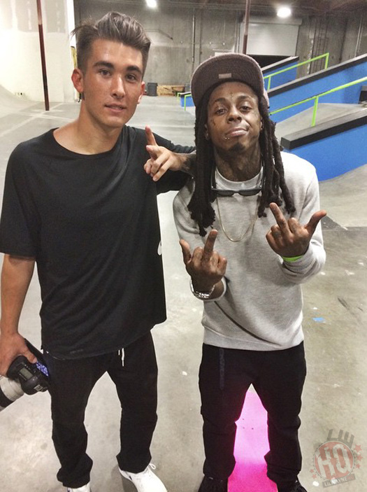 Lil Wayne Has A Skating Session With Nyjah Huston In California, Takes Photos With Fans