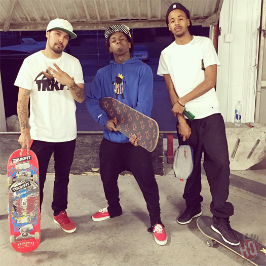 Lil Wayne Goes On A Skating Session At Paul Rodriguez Private Skate Park