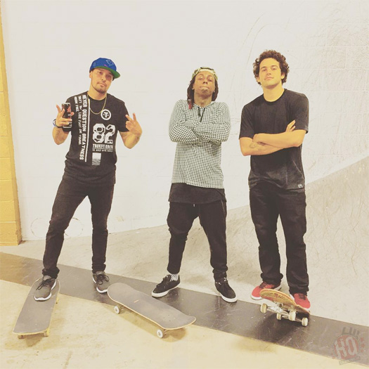 Lil Wayne Has A Skating Session With Paul Rodriguez At His Skate Park In Los Angeles