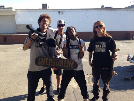 Lil Wayne Goes Skating On The Streets Of Los Angeles With His Baker Shake Junt Crew