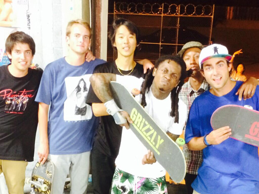 Lil Wayne Practices His Skating Tricks With Grizzly Gang Chance Eldridge