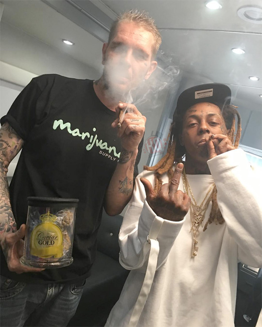 Lil Wayne Has A Smoking Session With Caviar Bishop From Caviar Gold