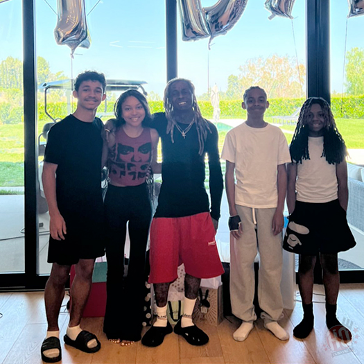 Lil Wayne Spends Fathers Day With His 3 Sons