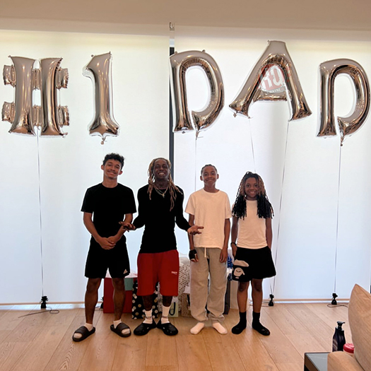 Lil Wayne Spends Fathers Day With His 3 Sons