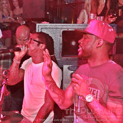 Lil Wayne Attends STORY Nightclub With Meek Mill, Rick Ross & More