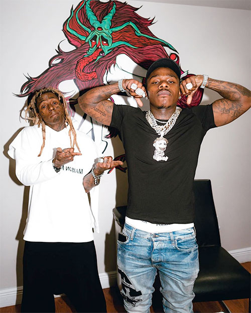 Lil Wayne Hits Up The Studio With DaBaby & Rich The Kid