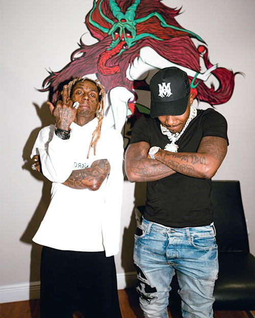 Lil Wayne Hits Up The Studio With DaBaby & Rich The Kid