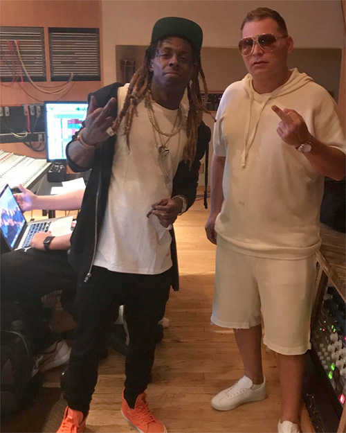 Lil Wayne Hits Up The Studio With Scott Storch & Damian Lillard