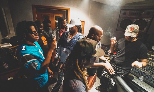 Lil Wayne Has A Studio Session With PARTYNEXTDOOR, Zoey Dollaz, Euro, Kiddo Marv & HoodyBaby