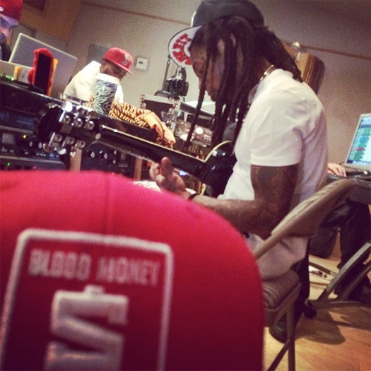 The Game Hits The Studio With Lil Wayne & His Guitar