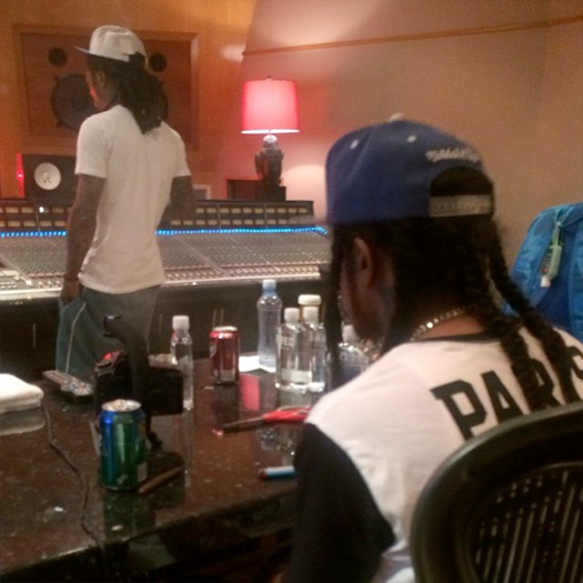 Lil Wayne Hits Up The Studio With His Young Money Artist Flow