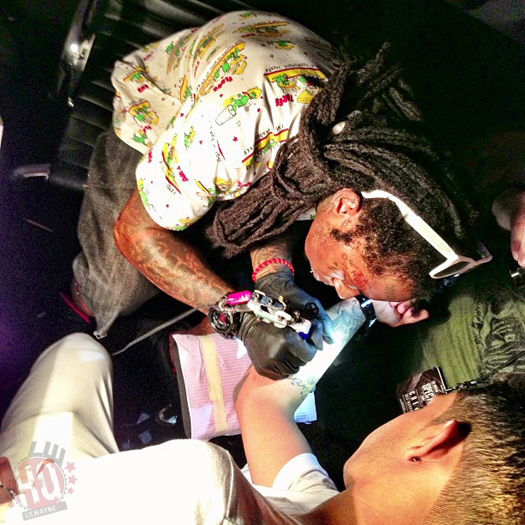 Lil Wayne Attends His SUPRA Spectre Shoe Launch, Tattoos BJ Betts & Chaz Ortiz