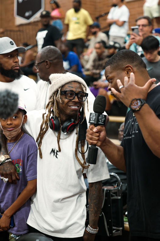 Lil Wayne Takes His Son Kameron Carter To Watch The Drew League