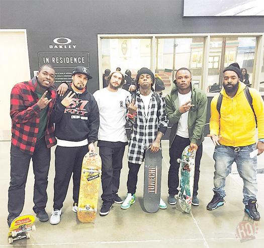 Lil Wayne Hits Up The Berrics Skatepark In Los Angeles For A Skating Session