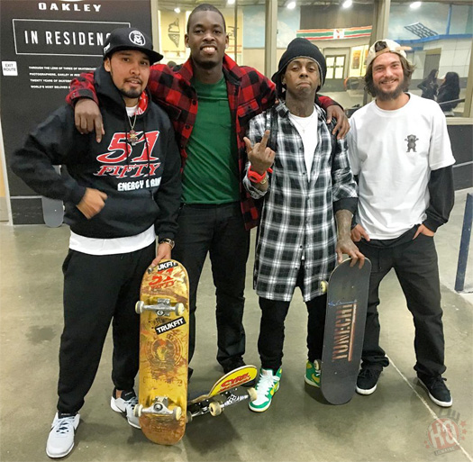 Lil Wayne Hits Up The Berrics Skatepark In Los Angeles For A Skating Session