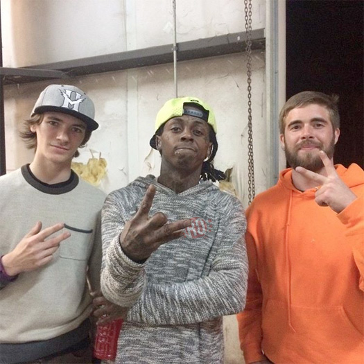 Lil Wayne Hits Up The Grind Indoor Skate Park In Douglasville For A Skateboarding Session