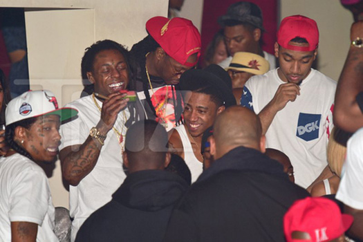 Lil Wayne Attends Velvet Room In Atlanta With 2 Chainz, Flow, Lil Twist & Euro