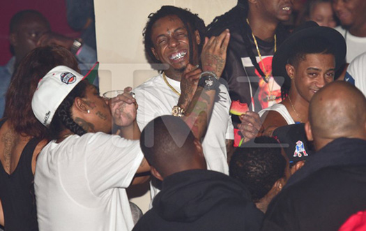 Lil Wayne Attends Velvet Room In Atlanta With 2 Chainz, Flow, Lil Twist & Euro