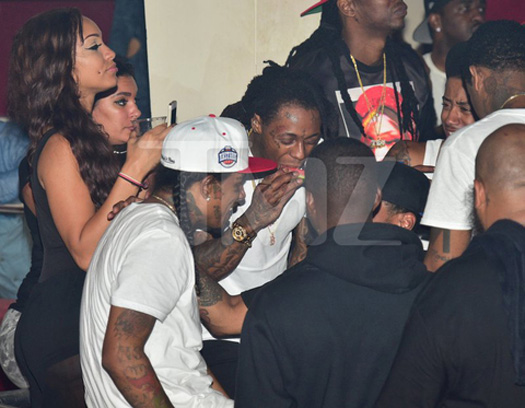 Lil Wayne Attends Velvet Room In Atlanta With 2 Chainz, Flow, Lil Twist & Euro