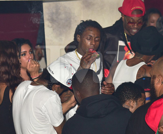 Lil Wayne Attends Velvet Room In Atlanta With 2 Chainz, Flow, Lil Twist & Euro