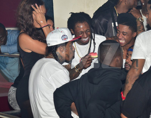 Lil Wayne Attends Velvet Room In Atlanta With 2 Chainz, Flow, Lil Twist & Euro