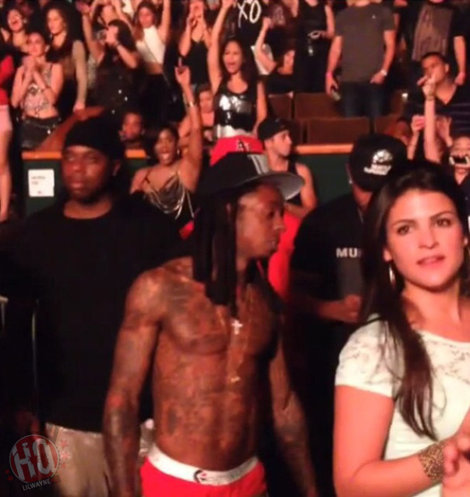 Lil Wayne Watches The Weeknd Concert In Miami